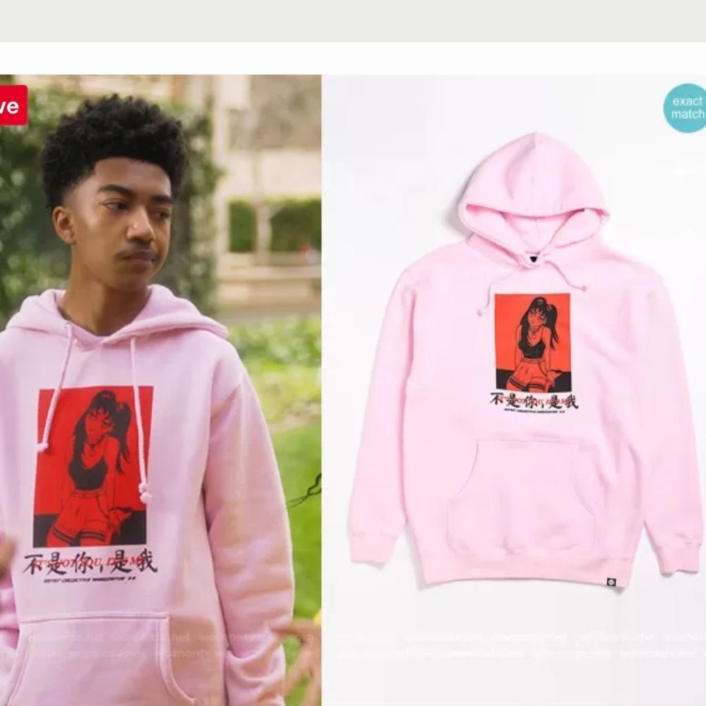 Zumiez Pink Kanji Hoodie Artist Collective “It’s Not You It’s Me” Red Anime Girl
